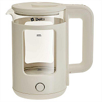 DELTA DL-1112 white (1,5л. стекло/пластик) Чайник
