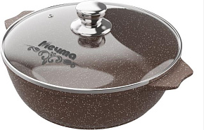 МЕЧТА 33806 Гранит brown 3л стеклянная крышка Жаровня МЕЧТА 33806 со стеклянной крышкой. "Гранит brown" 3,0л