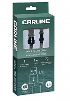 CARLINE CAB03121 USB-microUSB 2.1А 1 метр тканевая оплетка Кабель