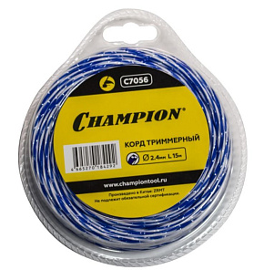 CHAMPION C7056 Корд трим. SKY-CUTTER 2.4мм* 15м (витой квадрат) Леска для триммера