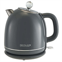 DELTA LUX DE-1018 (1,7 л. металл/пластик) серый Чайник электрический