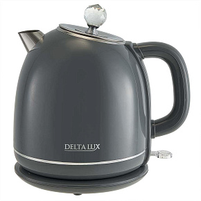 DELTA LUX DE-1018 (1,7 л. металл/пластик) серый Чайник электрический