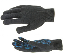 СИБРТЕХ Перчатки трикотажные, акрил, ПВХ-покрытие "Точка", 7 класс, Россия 67701 Перчатки