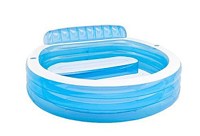 INTEX Бассейн надувной 229х218х79 см. Семейный с подголовником . (в коробке) Новинка. Арт. 57190NP Бассейн надувной