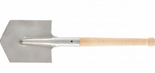 СИБРТЕХ Лопата саперная, нержавеющая сталь, 153х180х585 мм, деревянный черенок 61439 лопата