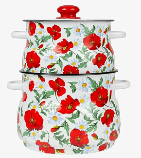 СИБИРСКИЕ ТОВАРЫ N10B53 Маки сибирские №10 эмал (2 предмета) Набор посуды