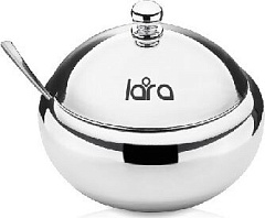 LARA LR08-35 SS сахарница с ложкой стекло