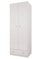 POLINI Шкаф двухсекционный Polini kids Simple с 1 ящиком, белый (2кор) Шкаф