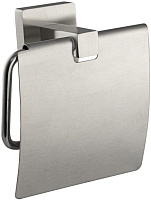 GFMARK 87003 Держатель туалетной бумаги с экраном, из нержавеющей стали, с квадратным основанием, цвет САТИН