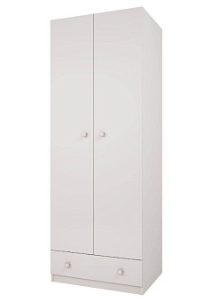 POLINI Шкаф двухсекционный Polini kids Simple с 1 ящиком, белый (2кор) Шкаф