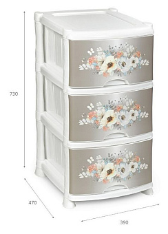 VIOLET АКВАРЕЛЬ 3-х секц. 351129 Комод
