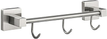 GFMARK 87204 Вешалка с тремя крючками прямая, из нержавеющей стали, с квадратным основанием, цвет САТИН