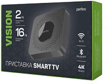 PERFEO (PF_A4560) "VISION 2/16" черный Perfeo SMART TV BOX приставка "VISION 2/16",Allwinner H618,Android 12, 2Gb/16Gb,Пульт Bluetooth