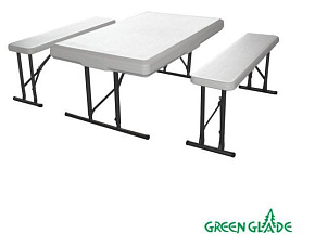 GREEN GLADE 113 стол, 2 скамьи Набор