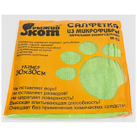 РЫЖИЙ КОТ M-03 салфетка из микрофибры вафельная 30*30 см зеленый (310226) Хоз. товары