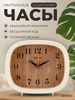 PERFEO (PF_E1969) "PF-TC-021", прямоугольные, кремовые Часы
