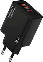 MAXVI СЗУ SFC-345GN 45W, USB-A, 2xUSB-C, черный