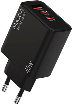 MAXVI СЗУ SFC-345GN 45W, USB-A, 2xUSB-C, черный