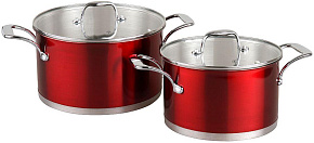 POMIDORO POMI D'ORO PSS-640026 Prezioso 20см и 24см с крышками POMIDORO POMI D'ORO PSS-640026 Prezioso Набор кастрюль 20см и 24см с крышками