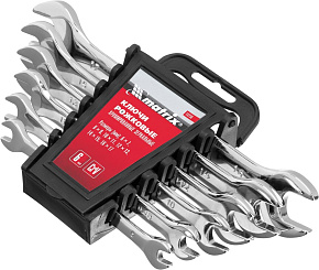 MATRIX Набор ключей рожковых 6 шт, 6-17 мм, CrV, Elliptical, зеркальное хромирование 15236