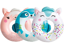 INTEX Круг надувной для плавания 76 см. Милые животные (3 вида). Арт. 59266NP Круг для плавания