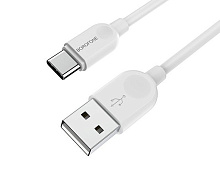 BOROFONE (6957531089995) BX14 USB-Type-C 3A 1.0m - белый Кабель Type-C BOROFONE (6957531089995) BX14 USB-Type-C 3A 1.0m - белый