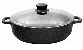 ТРАДИЦИЯ ТМ9263 а/пр литая 26см стекл/кр Мрамор Жаровня ТРАДИЦИЯ ТМ9263 Жаровня а/пр литая 26см стекл/кр Мрамор