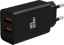 AKSBERRY (6900209790013) T38 2 USB 2.4A, черный СЗУ