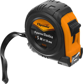 SPARTA Рулетка Elastica,5 м х 18 мм,обрезиненный корпус Рулетка
