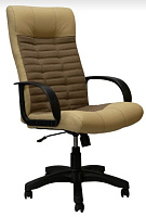 ЯРКРЕСЛА Кр26 ТГ ПЛАСТ С12(ткань бежевая+коричневая)/ЭКО2(экокожа слон.кость) Кресло компьютерное