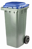 АЛЬТЕРНАТИВА М4667 для мусора 120л (на колесах)(черный с синей крышкой) Контейнер