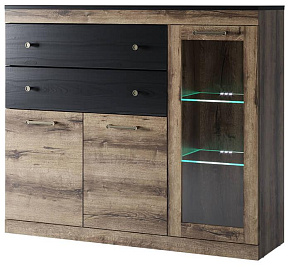 АНРЭКС JAGGER Тумба 1V2D2S цвет Дуб монастырский /Черный (4 уп.) Модульная мебель