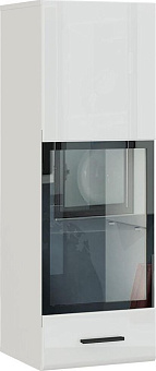 НК-МЕБЕЛЬ GLOSS шкаф витрина ТИП-2 навесной Белый/Белый глянец 71373137 (2 кор.) Модуль для гостиной