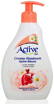 ACTIVE Жидкое крем-мыло с витамином B5 "Ромашка и гранат", дозатор, 350 мл (12) Мыло Pink 350 (511801642) Жидкое крем-мыло ACTIVE Жидкое крем-мыло с в