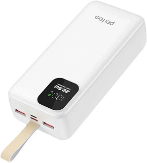 PERFEO (PF_E2083) - 30000 mAh/LED QC3.0/Type-C/2,белый Power Bank