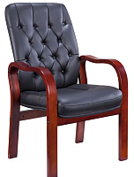 EVERPROF Monaco Wood CF Экокожа Черный Кресло посетителя