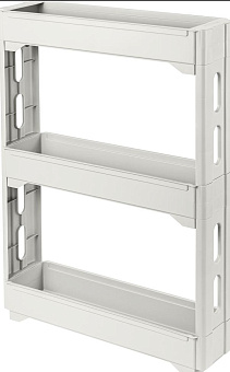 KEEPLEX KL383812048 Regular на колесиках трехсекционная УЗКАЯ53,7х13,8х71 см белое облако Этажерка