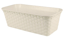 VIOLET Ротанг 43см с дренажем (слоновая кость) 3540026 Балконный ящик