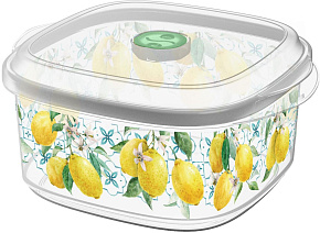 HOMVER Sicily Lemon для СВЧ 1,6л с клапаном с декором (бесцветный) 222120025/0107
