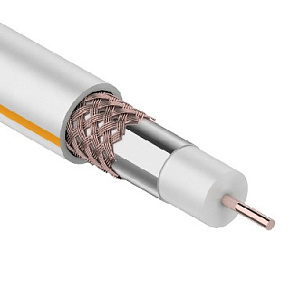 REXANT (01-2401) SAT 50м+CU/CU 75 Ом, 100м белый Кабель коаксиальный