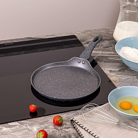 AGNESS 932-521 GREY MARBLE блинная с а/приг.покрытием 24Х2см индукция Сковорода AGNESS 932-521 GREY MARBLE блинная с а/приг.покрытием 24Х2см индукция