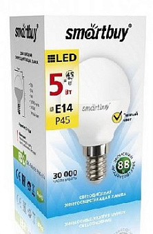 SMARTBUY (SBL-P45-05-30K-E14) 5W/3000/E14 Лампа светодиодная