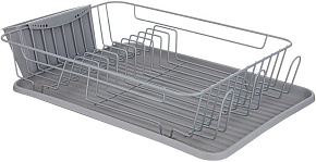 AGNESS СУШИЛКА ДЛЯ ПОСУДЫ СЕРАЯ 42,5*30,5*10 СМ (КОР-6ШТ) 917-102