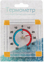 ТЕРМОМЕТР оконный биметаллический, квадратный ТББ на блистере (100654)