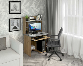 БИТЕЛ СК-5 Дуб крафт золотой/бетон Стол компьютерный