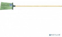 СИБРТЕХ Метла полипропиленовая, 270х260х1490 мм, плоская распушенная, деревянный черенок, Россия [63218] Метла