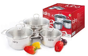 LARA LR02-81 Standart (2.0л.; 4.0л.; 5.2л.) Набор кастрюль LARA LR02-81 Standart (2.0л.; 4.0л.; 5.2л.)