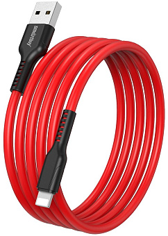 SMARTBUY (iK-512-S21br) S21 Lightning красный, 2.4 А, сил.,1 м Кабель