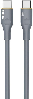AKSBERRY (6900295470011) X162 Liquid silicone Type-C -Type-C, серый Кабель