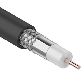 REXANT (01-2202) RG-6U, 75 ом, бухта 100 м, черный Кабель коаксиальный